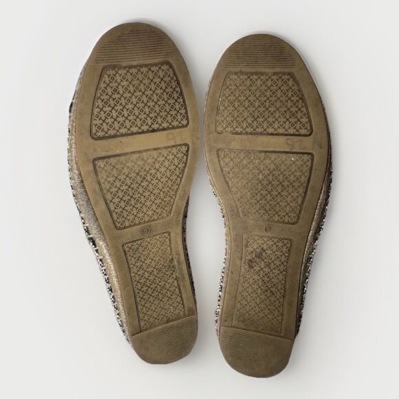 TORY BURCH Blue Tan Espadrilles Flat Slip On Shoes Canvas Color Block‎ Women's 8 - Picture 16 of 16